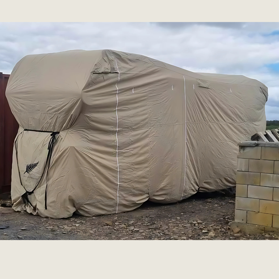 image of Motorhome cover Class C Beige bed over cab