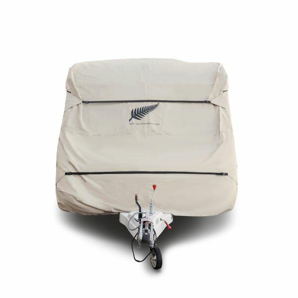 Image of Caravan premium cover waterproof 5 year warranty beige silver fern logo