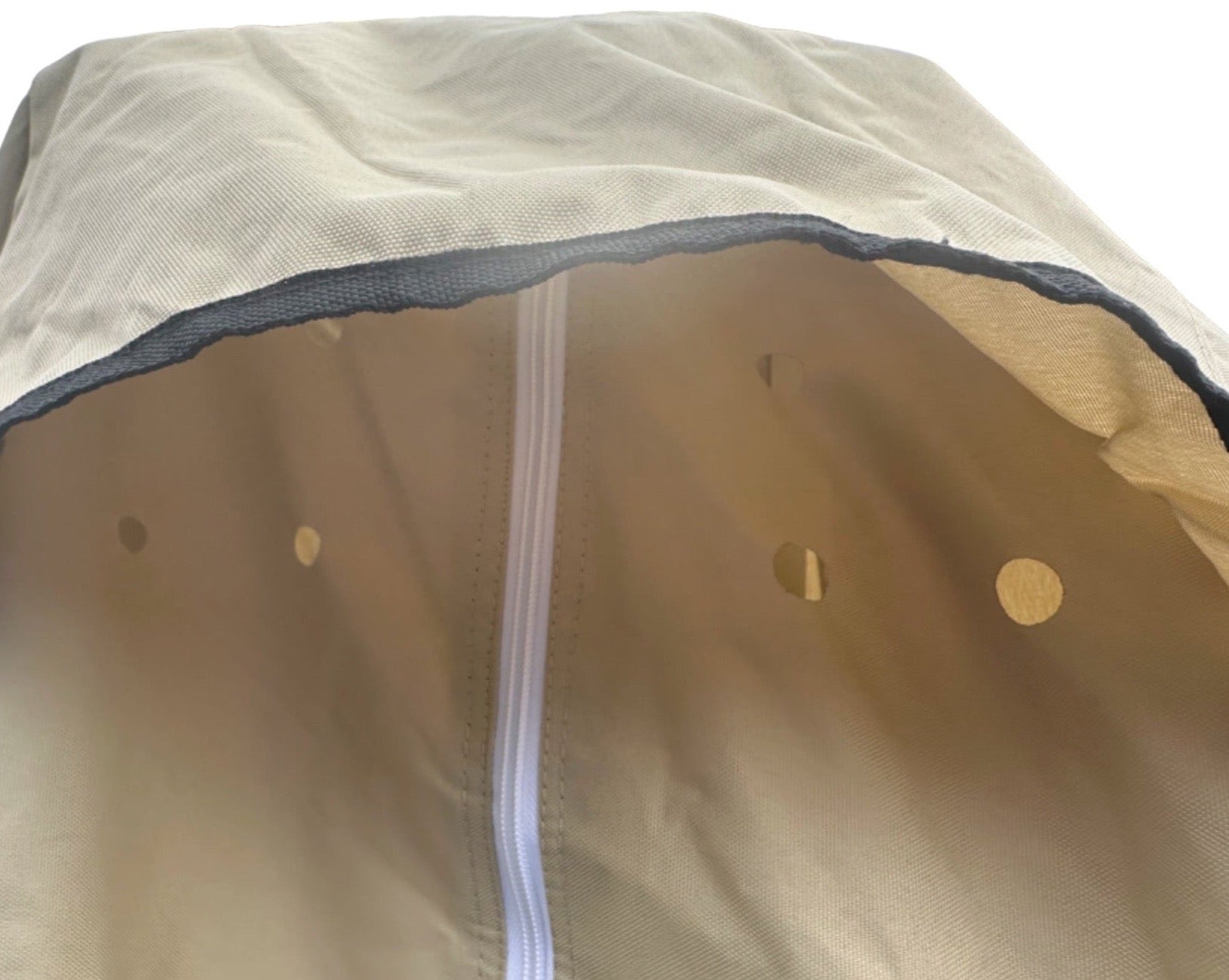 image of ventilation flaps on corners of premium beige  5th wheeler motorhome RV  cover
